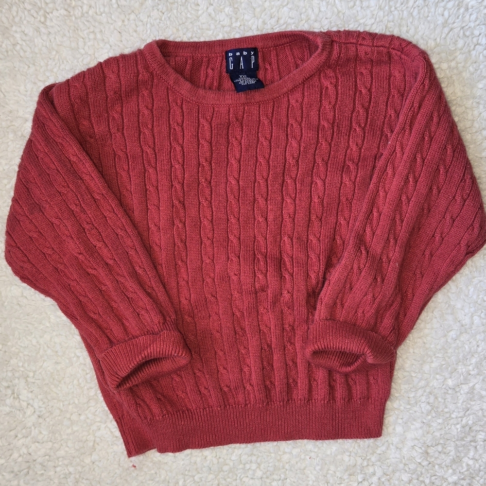 GAP Boys Kids Vintage 96'-97' Red Cable Knit Sweater